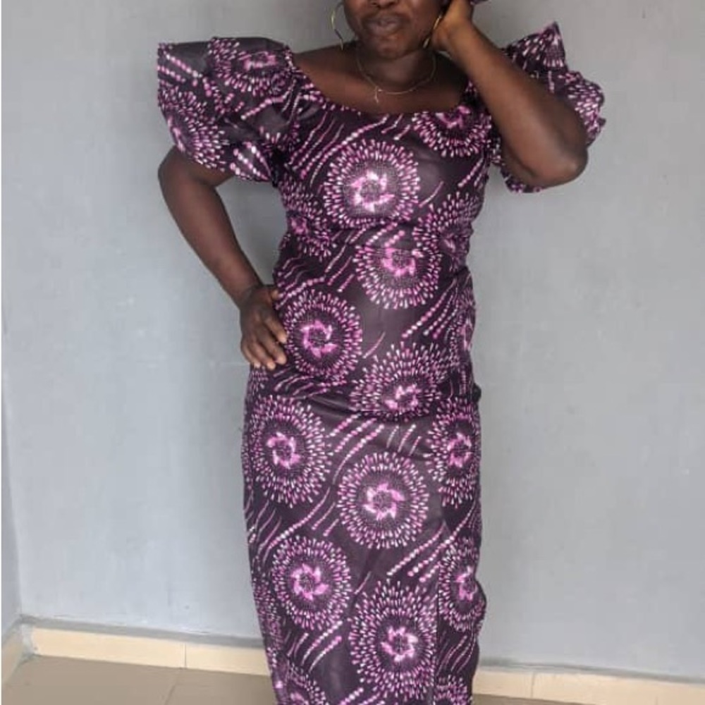 African Ankara women full length Maxi dress - Picture 6 of 7
